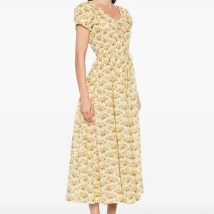 Doen Ashlynn Floral Organic Cotton Voile Midi Dress